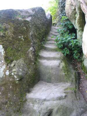 stairs onto grave